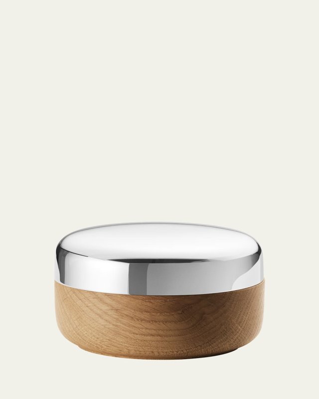 Alfredo Stainless Steel & Oak Salt Jar